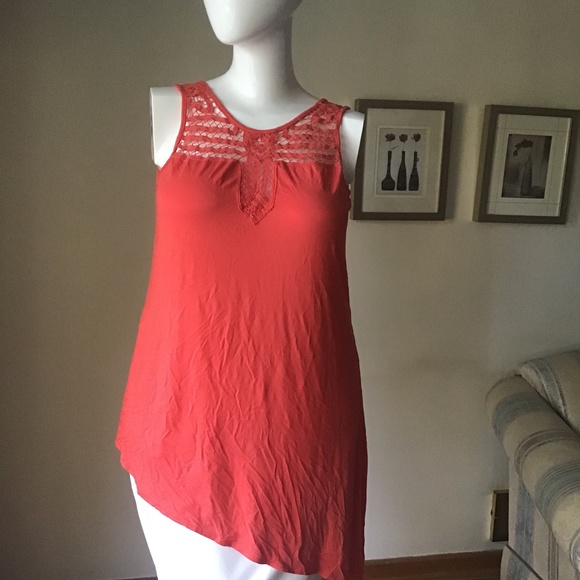 Embroidered orange cover up/ tunic top - Picture 3 of 9